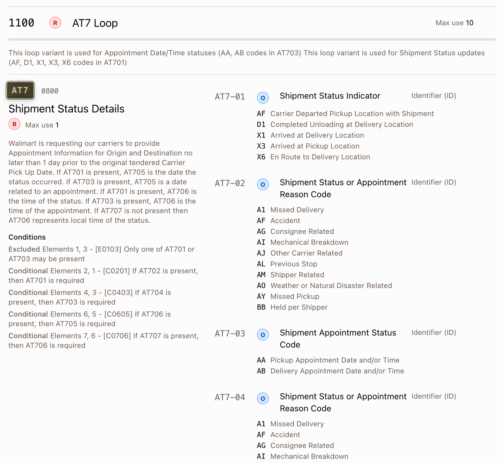 The same 214 implementation rendered as structured, queryable data in Tediware