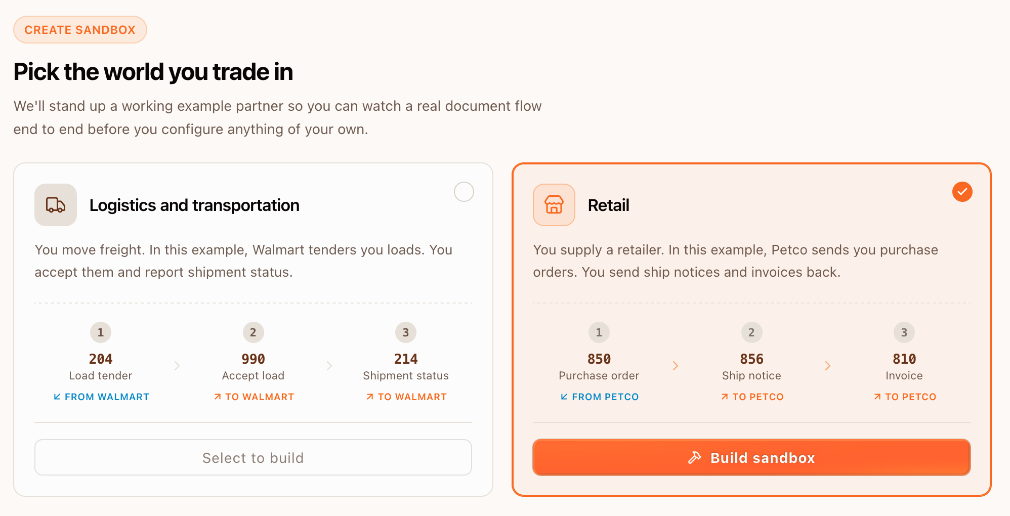Sandbox partner choice